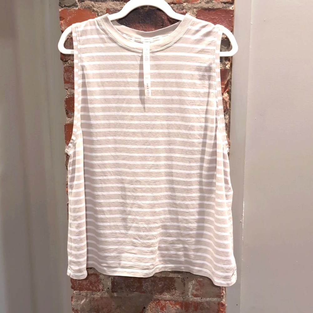 Lululemon All Your Tank in Yachtie Strip Dew Green White Size 10